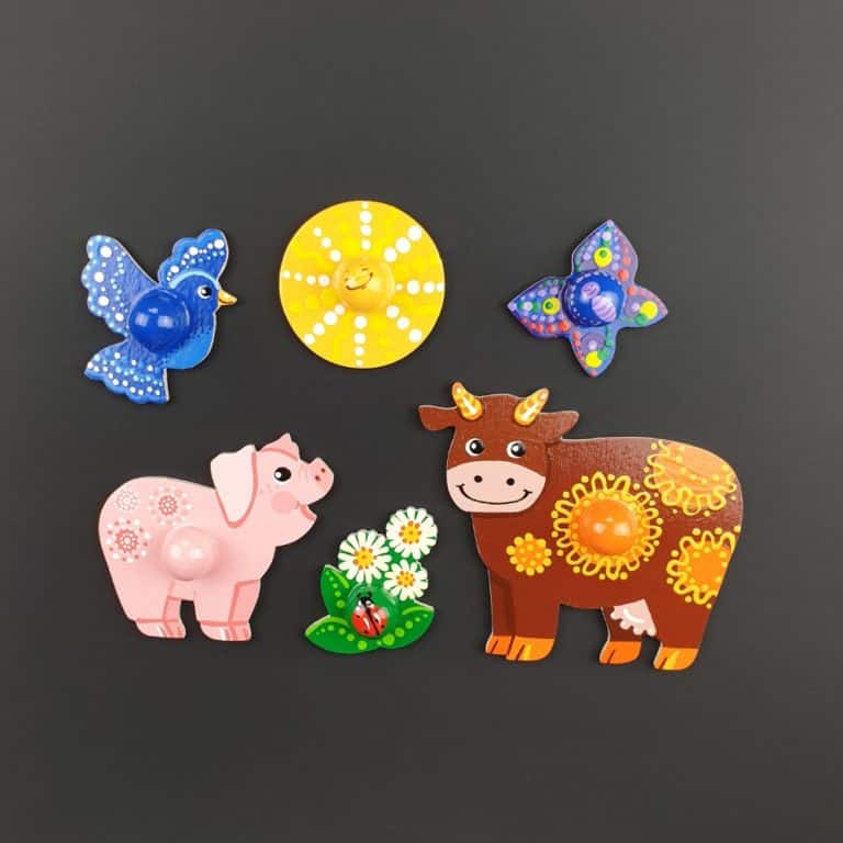 Jouet de développement en bois - puzzle en bois Animaux détachables