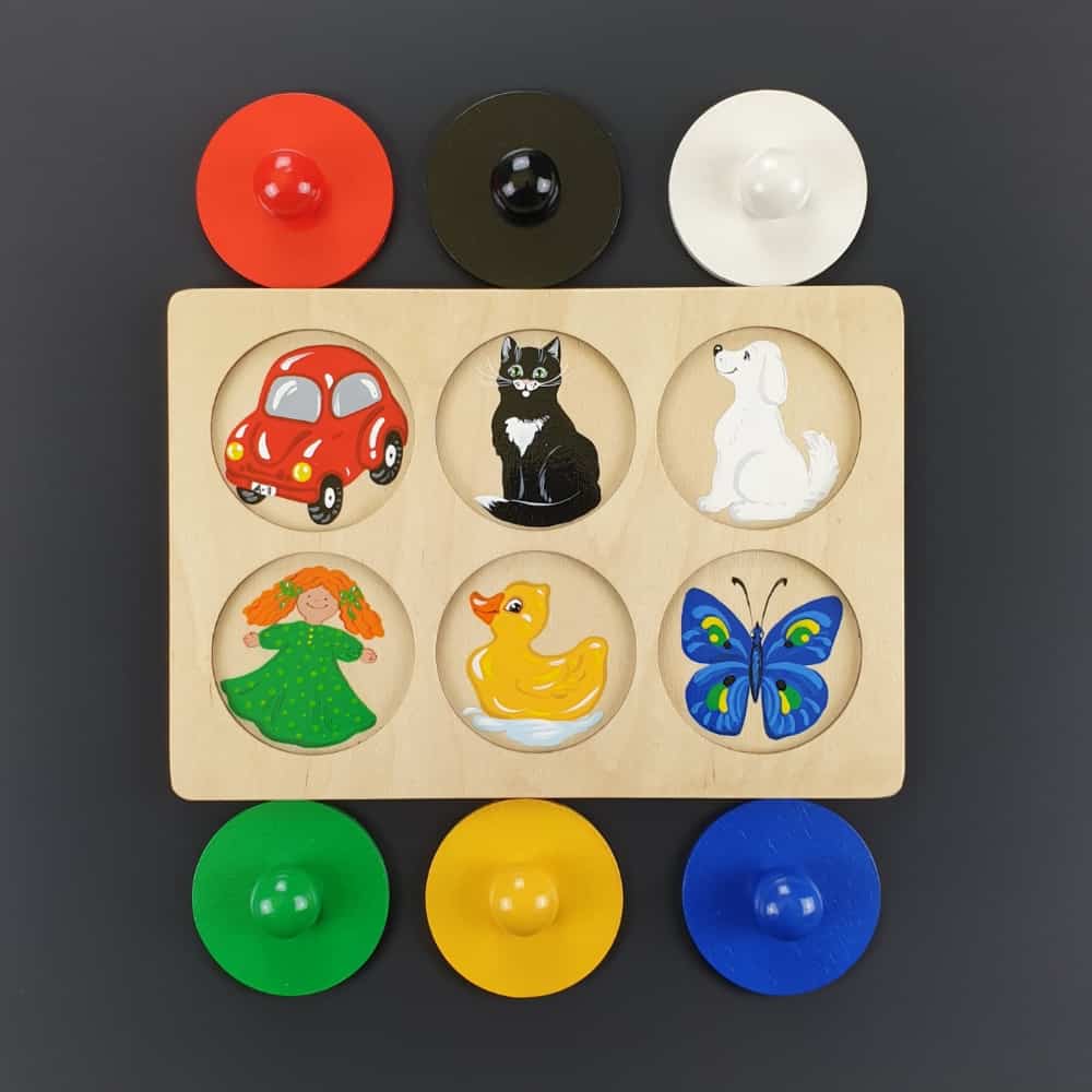 Baby's first wooden puzzle - removable color circles