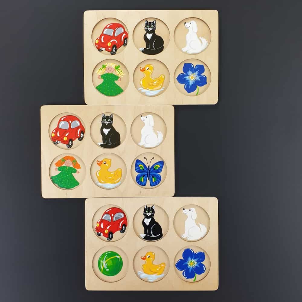 Baby's first wooden puzzle - removable color circles