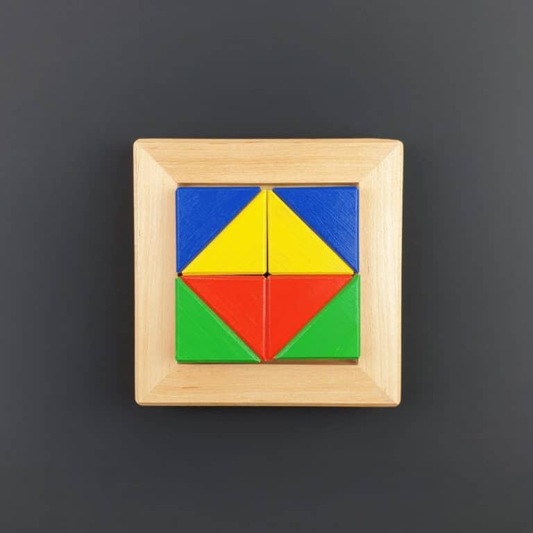 Wooden logic puzzle - 8 triangles