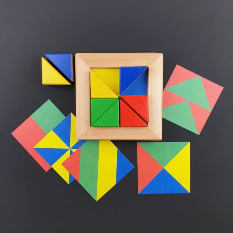 Wooden logic puzzle - 8 triangles