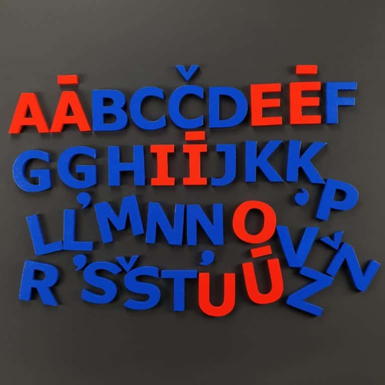 Wooden letters of the Latvian alphabet