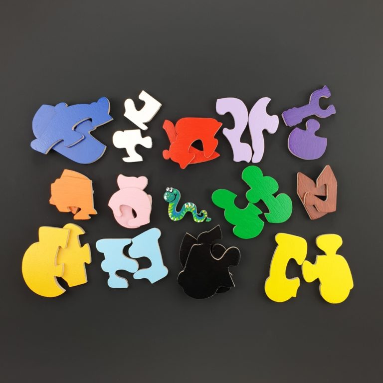 Wooden split puzzle set - Split pictures