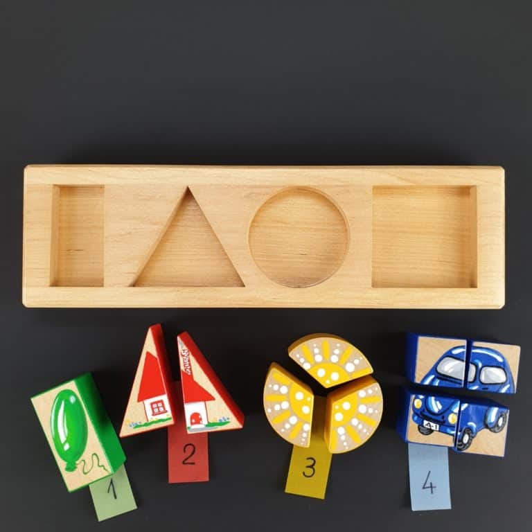 Wooden Geometric Shapes Puzzle - Divided Geometric Shapes