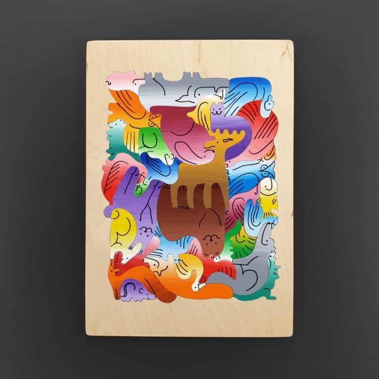 Wooden puzzle - Animal within an Animal (with center piece)