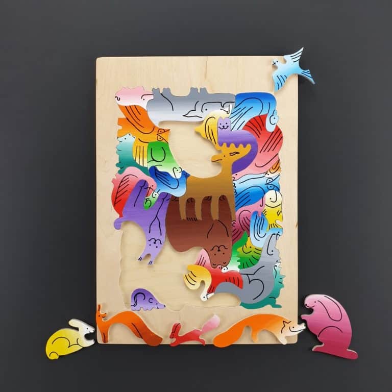 Wooden puzzle - Animal within an Animal (with center piece)