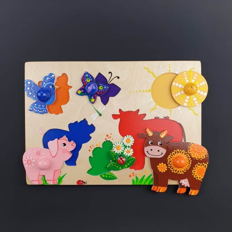 Developmental wooden toy - wooden puzzle Detachable Animals