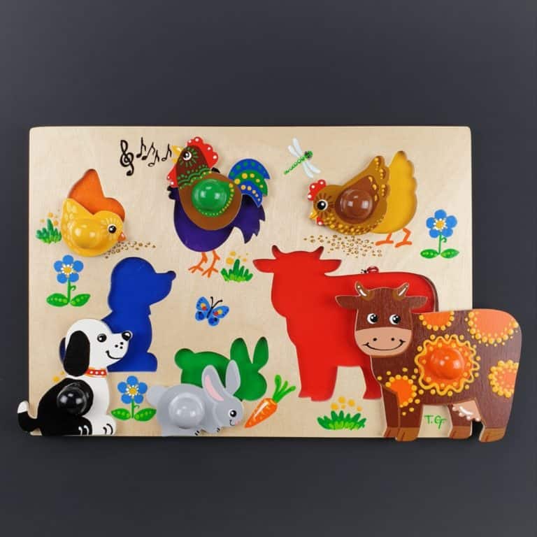 Developmental wooden toy - wooden puzzle Detachable Animals