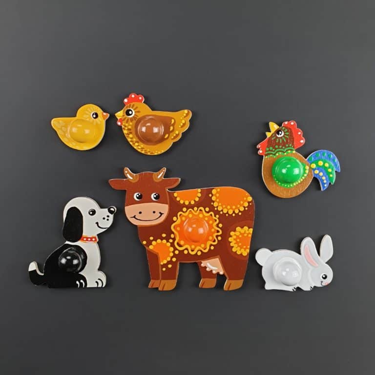 Developmental wooden toy - wooden puzzle Detachable Animals