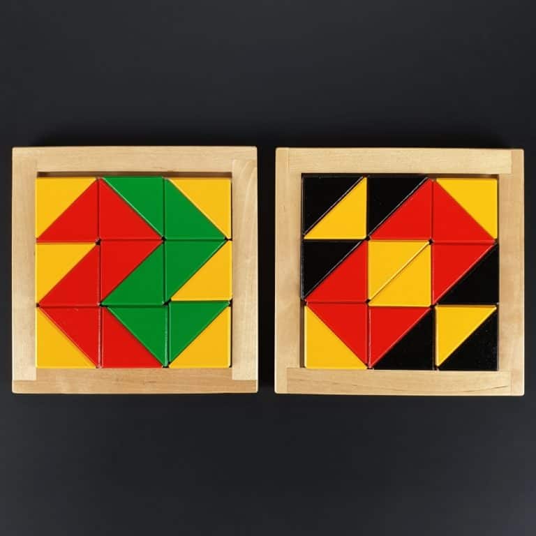 Wooden logic puzzle - small parade of triangles