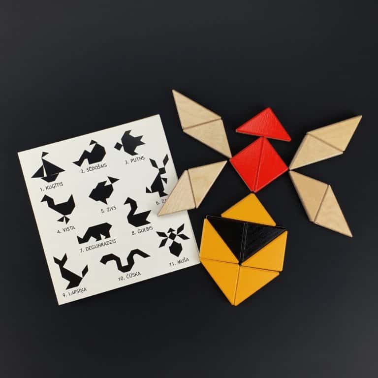 Wooden logic puzzle - small parade of triangles