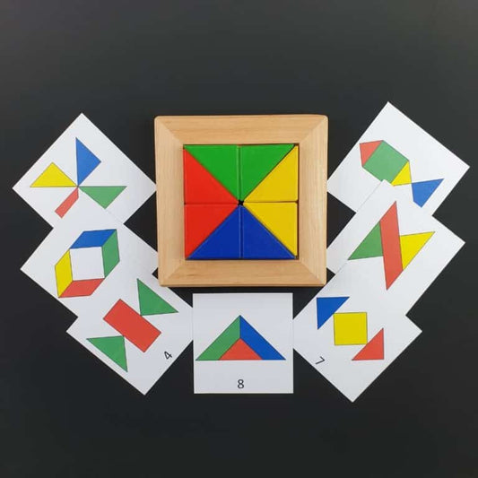 Wooden logic puzzle - 8 triangles