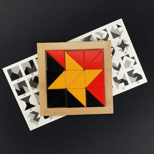 Wooden logic puzzle - small parade of triangles