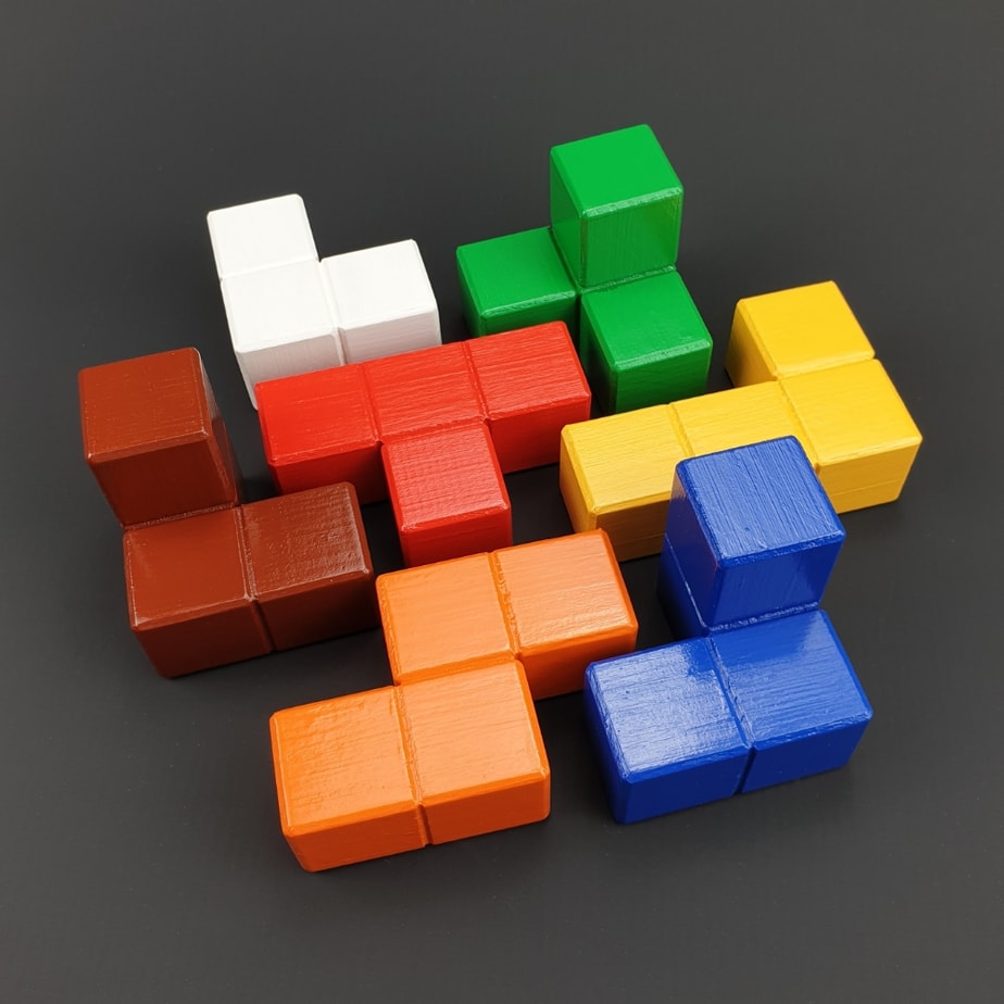 Wooden cube, logical game - Assemble Nu