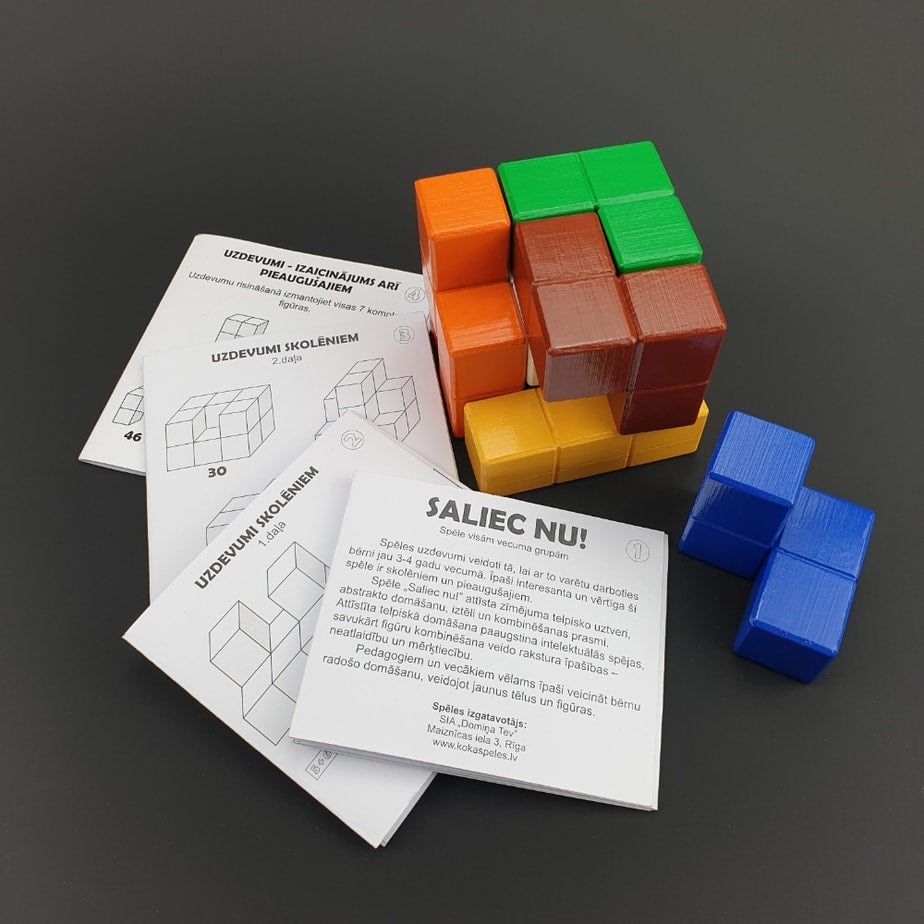 Wooden cube, logical game - Assemble Nu