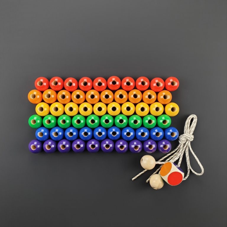 Wooden ball swing game - Spotted Beads