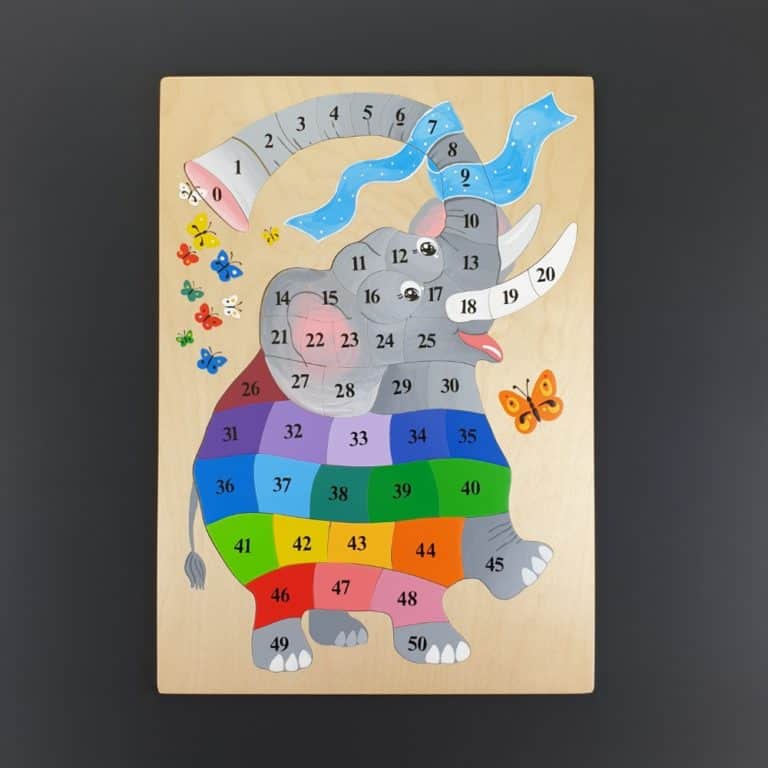 Wooden number puzzle - Digital Elephant