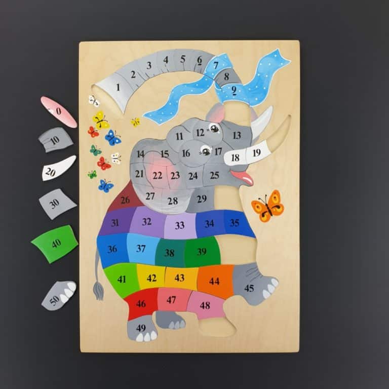 Wooden number puzzle - Digital Elephant