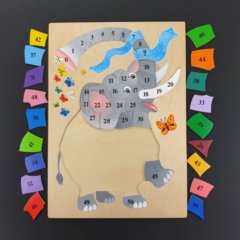 Wooden number puzzle - Digital Elephant